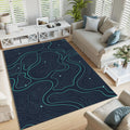 Abstract Lines Area Rug: Modern Art, Non-Slip Carpet