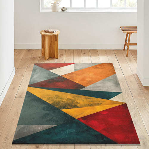 Geometric Shapes Area Rug: Abstract Art, Boho Living Room