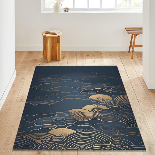 Moon Cloud Mystical Area Rug Celestial Nursery Bedroom Floor