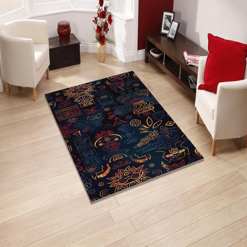 Boho Area Rug: Colorful Abstract Design