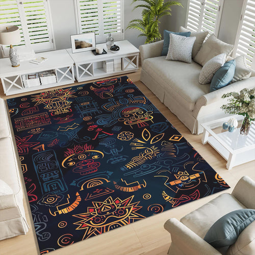 Boho Area Rug: Colorful Abstract Design