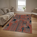 African Art Rug: Boho Living Room Decor