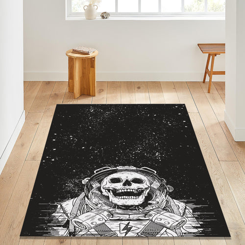Astronaut Skull Rug: Gothic Home Decor, Non-Slip Floor Carpet