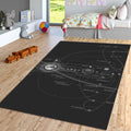 Saturn Decor Rug: Universe Area Rug, Non-Slip Washable Mat