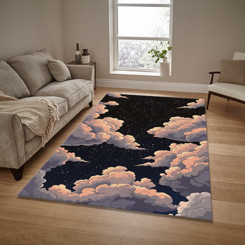 Cloud Area Rug: Modern Abstract Design, Boho Decor, Non-Slip
