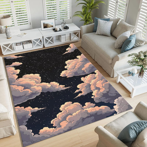 Cloud Area Rug: Modern Abstract Design, Boho Decor, Non-Slip