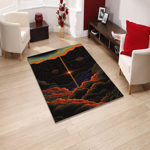 Cloud Rug: Modern Abstract Galaxy Star Area Rug, Gothic Decor