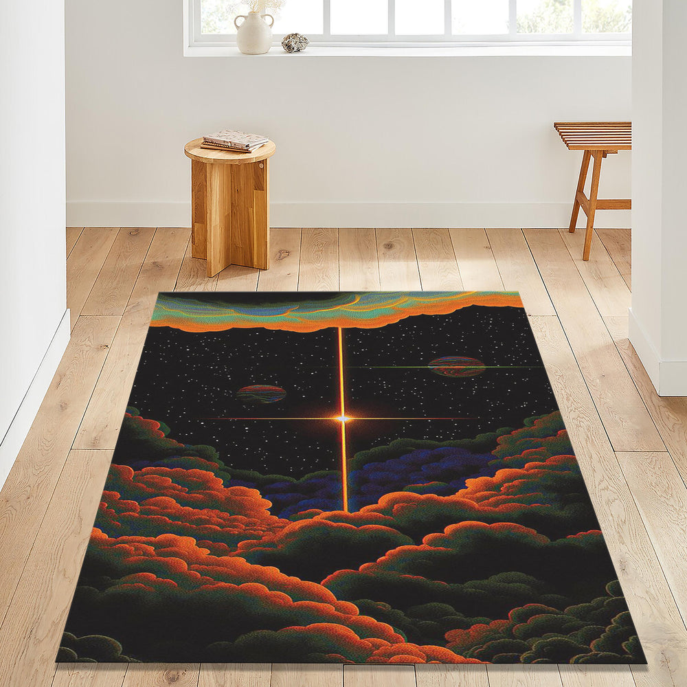Cloud Rug: Modern Abstract Galaxy Star Area Rug, Gothic Decor