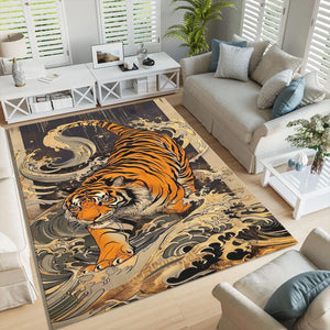 Bengal Tiger Rug: Exquisite Printed Persian Carpet