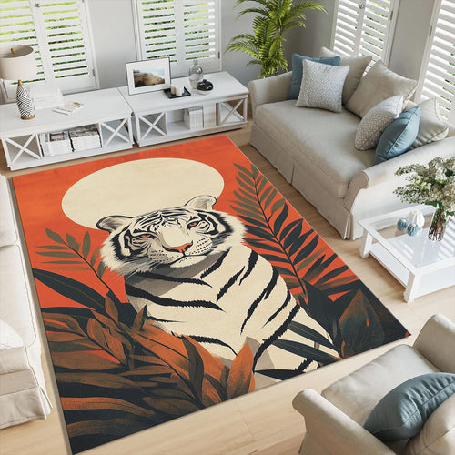 Bengal Tiger Printed Rug: Non-Slip Living Room Carpet