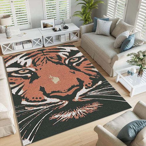 Bengal Tiger Rug: Exquisite Printed Persian Carpet