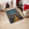 Cabin in Woods Area Rug: Abstract Art, Non-Slip Design