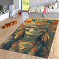 Gothic Skull Area Rug, Vibrant Skeleton Home Decor
