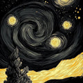 Starry Night Art Area Rug Van Gogh Inspired Boho Living Room