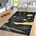 Starry Night Art Area Rug Van Gogh Inspired Boho Living Room