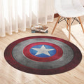 Captain America Rug, Avenger Decor Rug, Round Rug, Navy Decor