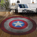 Captain America Rug, Avenger Decor Rug, Round Rug, Navy Decor