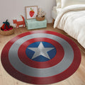 Captain America Rug Superhero Kids Bedroom Circle Carpet Washable