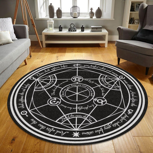 Round Rug, FMA Transmutation Rugs, Non-Slip Carpet, Kitchen Rug