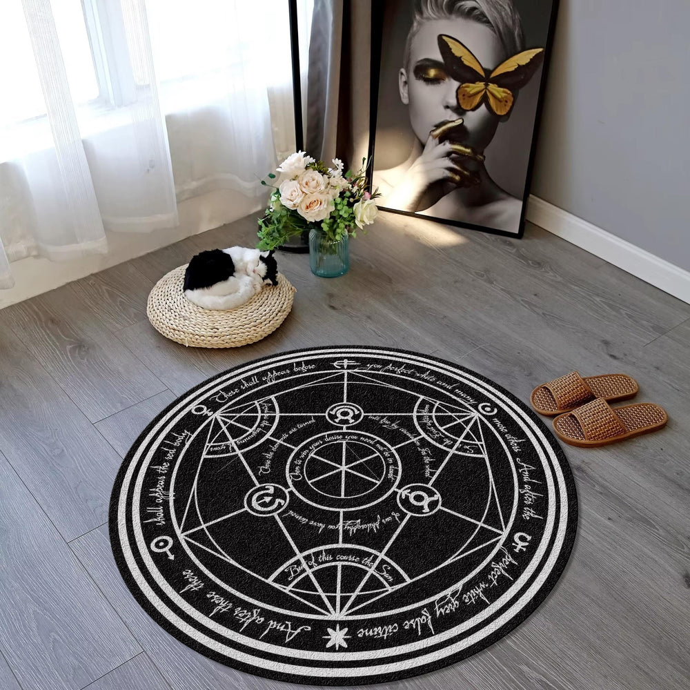 Round Rug, FMA Transmutation Rugs, Non-Slip Carpet, Kitchen Rug