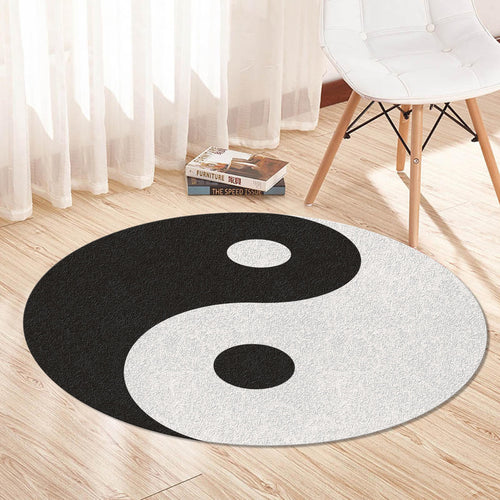 Yin Yang Round Rug, Non-Slip, Japanese Style
