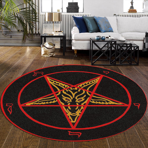 Mystical Astrology Round Rug Witchy Occult Kitchen Yoga Circle