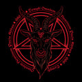 Satanic Goat Pentagram Round Rug, Non-Slip Horror Devil Carpet