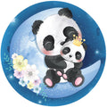 Panda Nursery Round Rug, Baby Room Play Mat, Kids Room Rug