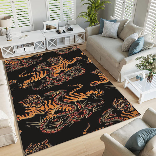 Tiger & Snake Area Rug: Gothic House Decoration