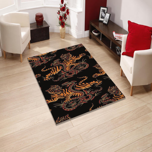 Tiger & Snake Area Rug: Gothic House Decoration