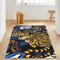 Tiger & Dragon Area Rug: Gothic Animal Print Carpet