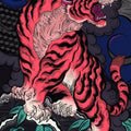 Pink Tiger Area Rug: Gothic Animal Carpet for Living Room