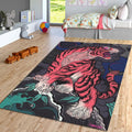 Pink Tiger Area Rug: Gothic Animal Carpet for Living Room