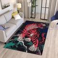 Pink Tiger Area Rug: Gothic Animal Carpet for Living Room
