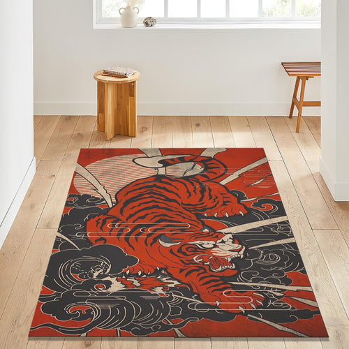 Tiger Area Rug, Gothic Animal Print, House Decoration