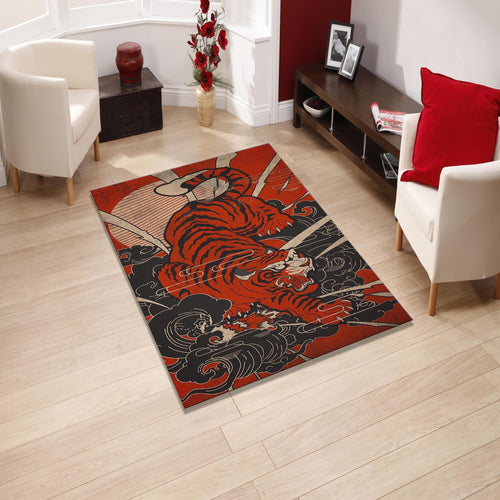 Tiger Area Rug, Gothic Animal Print, House Decoration