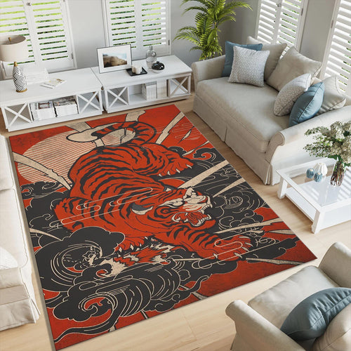Tiger Area Rug, Gothic Animal Print, House Decoration