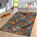 Safari Ethnic Area Rug: African Tribal Design, Anti-Slip