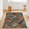 Safari Ethnic Area Rug: African Tribal Design, Anti-Slip