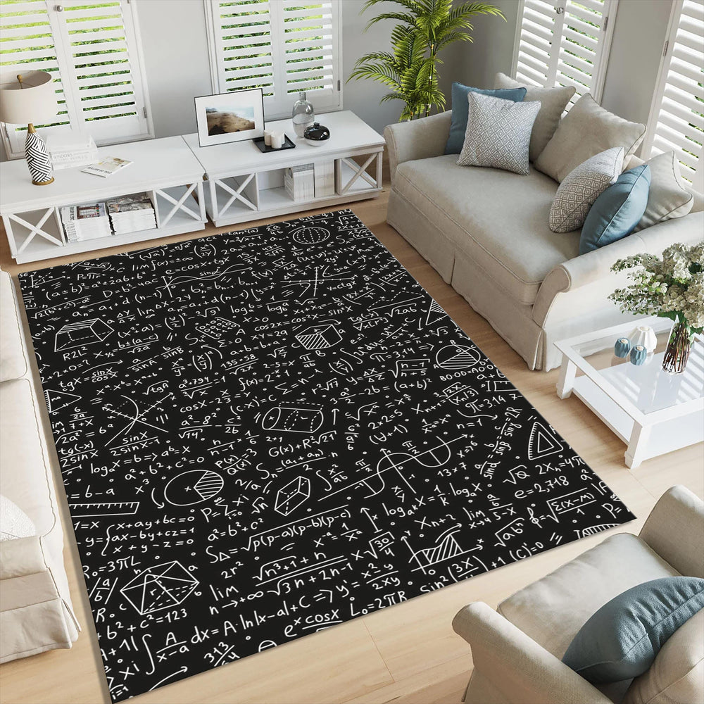 Math Formula Rug: Modern Physics & Calculus Design