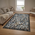 Pebble Stone Print Rug: Modern Hallway, Living Room Decor