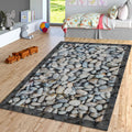 Pebble Stone Print Rug: Modern Hallway, Living Room Decor