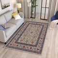 Turkish Vintage Rug: Traditional Floral Medallion