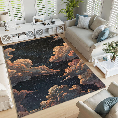 Cloud Pattern Area Rug Boho Abstract Nursery Living Room Carpet