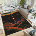 Cloud Rug: Modern Abstract Galaxy Star Area Rug, Gothic Decor