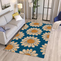 Daisy Pattern Area Rug: Modern Floral Decor, Non-Slip