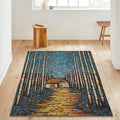 Cabin in Woods Area Rug: Abstract Art, Non-Slip Design