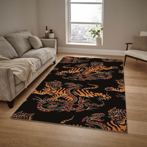 Tiger & Snake Area Rug: Gothic House Decoration