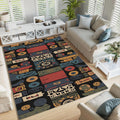 Safari Area Rug: Ethnic Tribal Floor Art, Anti-Slip Rug