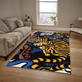 Tiger & Dragon Area Rug: Gothic Animal Print Carpet